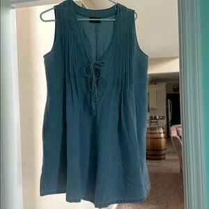 Denim sleeves romper vici size large